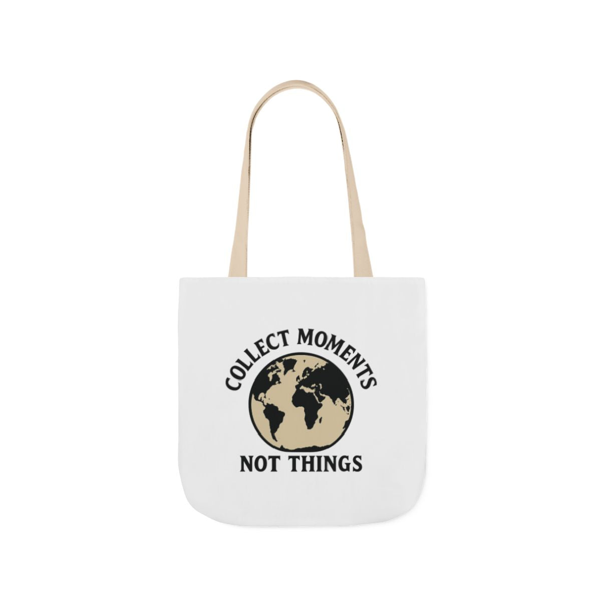 Travel Tote Bag Wanderlust Gift, Collect Moments Not Things Canvas Tote, World Map Tote Bag for Women, Traveler Gift Adventure Lover