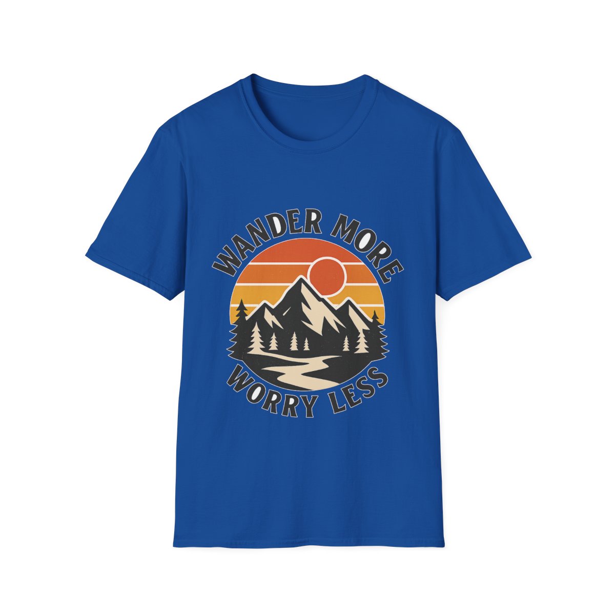Wander More Worry Less Shirt Mountain Sunset Vintage Travel Tshirt Wanderlust Gift Adventure Hiking Camping Retro Tee
