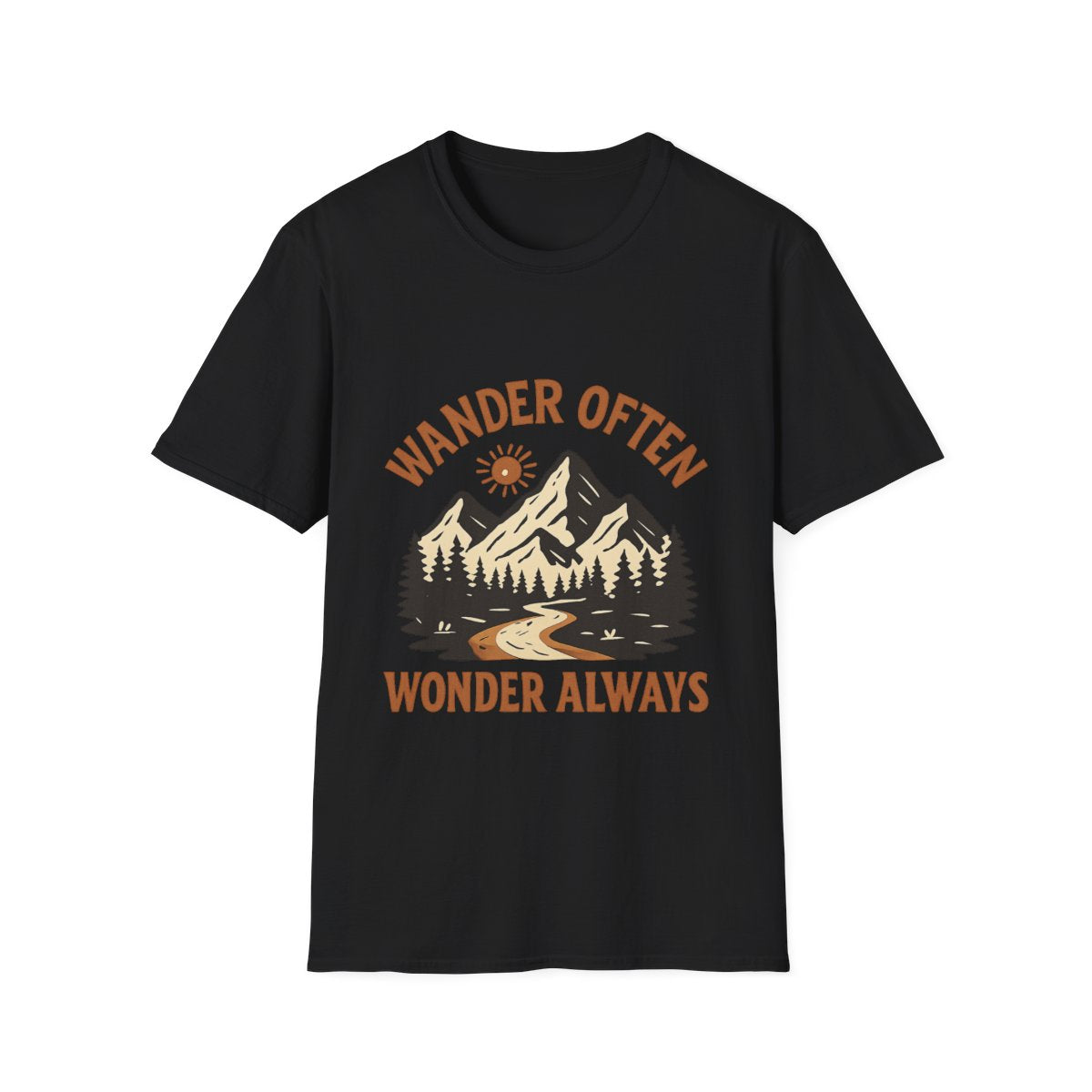 Wander Often Wonder Always Shirt, Travel Adventure Tshirt, Mountain Wanderlust Tee, Vintage Typography Gift for Traveler Explorer