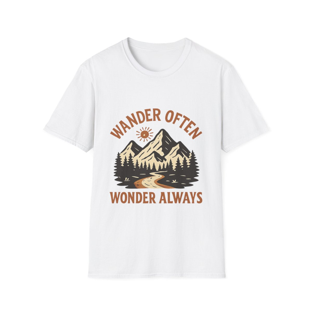 Wander Often Wonder Always Shirt, Travel Adventure Tshirt, Mountain Wanderlust Tee, Vintage Typography Gift for Traveler Explorer