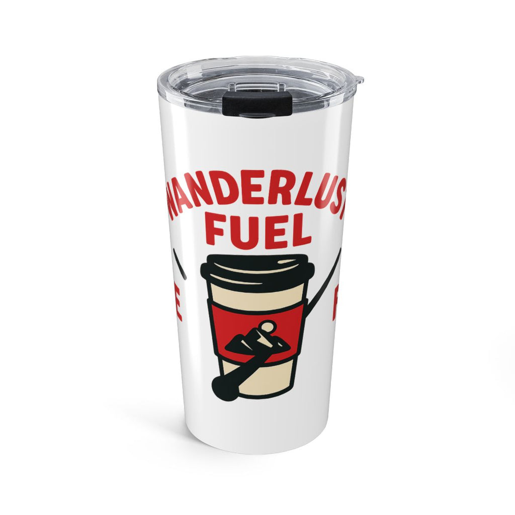 Wanderlust Fuel Travel Coffee Tumbler, Road Trip Gift for Travelers, Adventure Coffee Mug, Gas Gauge Travel Tumbler Gift