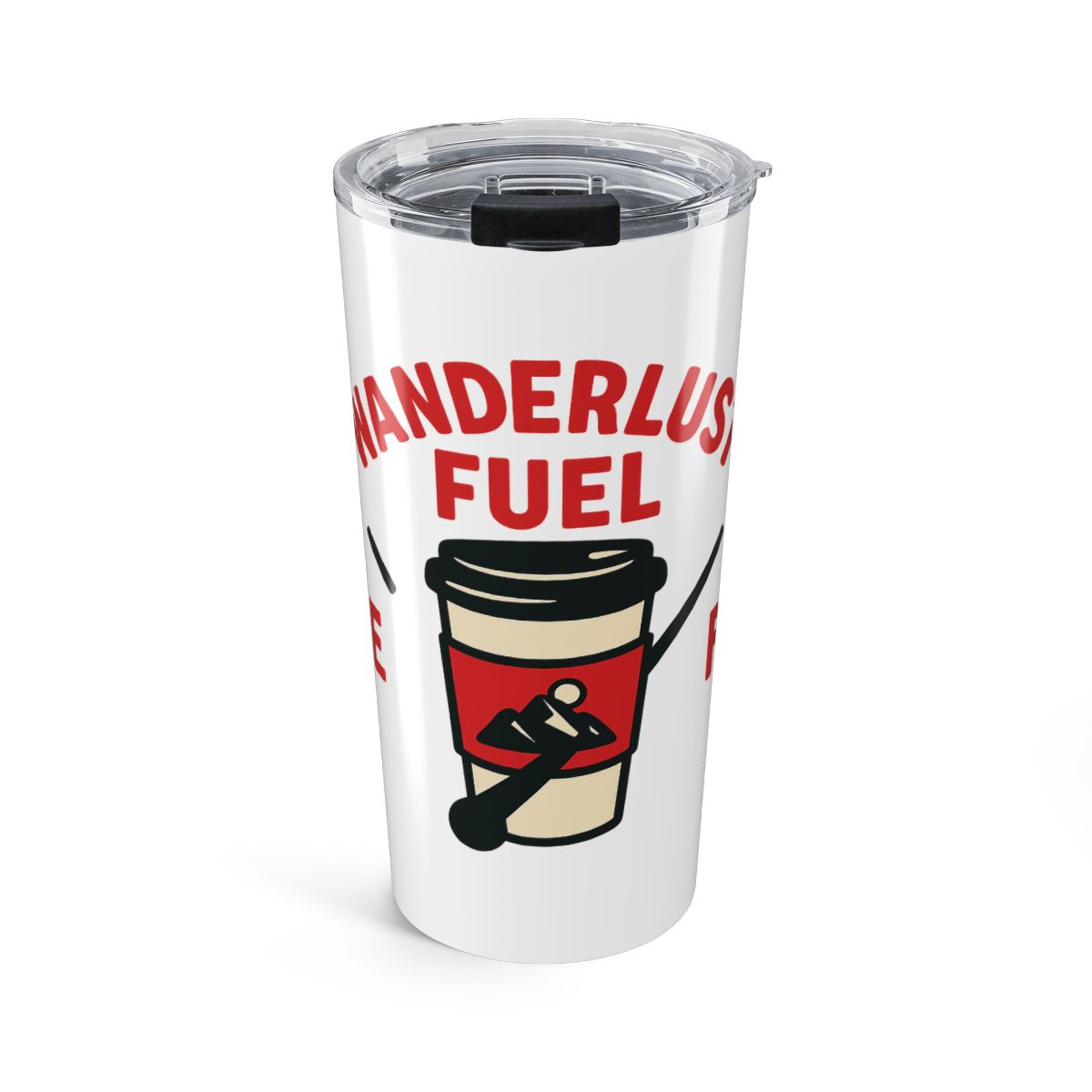 Wanderlust Fuel Travel Coffee Tumbler, Road Trip Gift for Travelers, Adventure Coffee Mug, Gas Gauge Travel Tumbler Gift