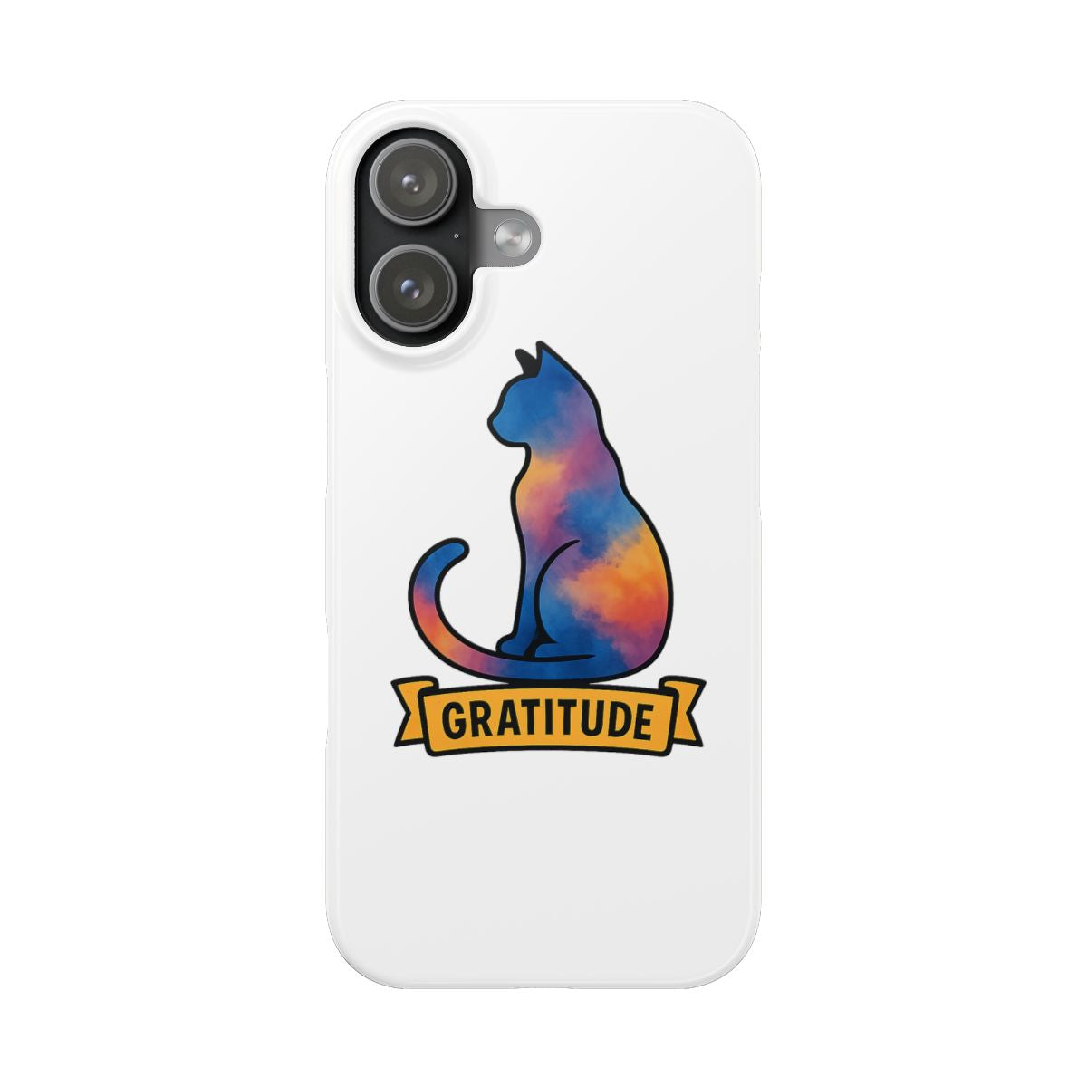 Watercolor Cat Silhouette Phone Case