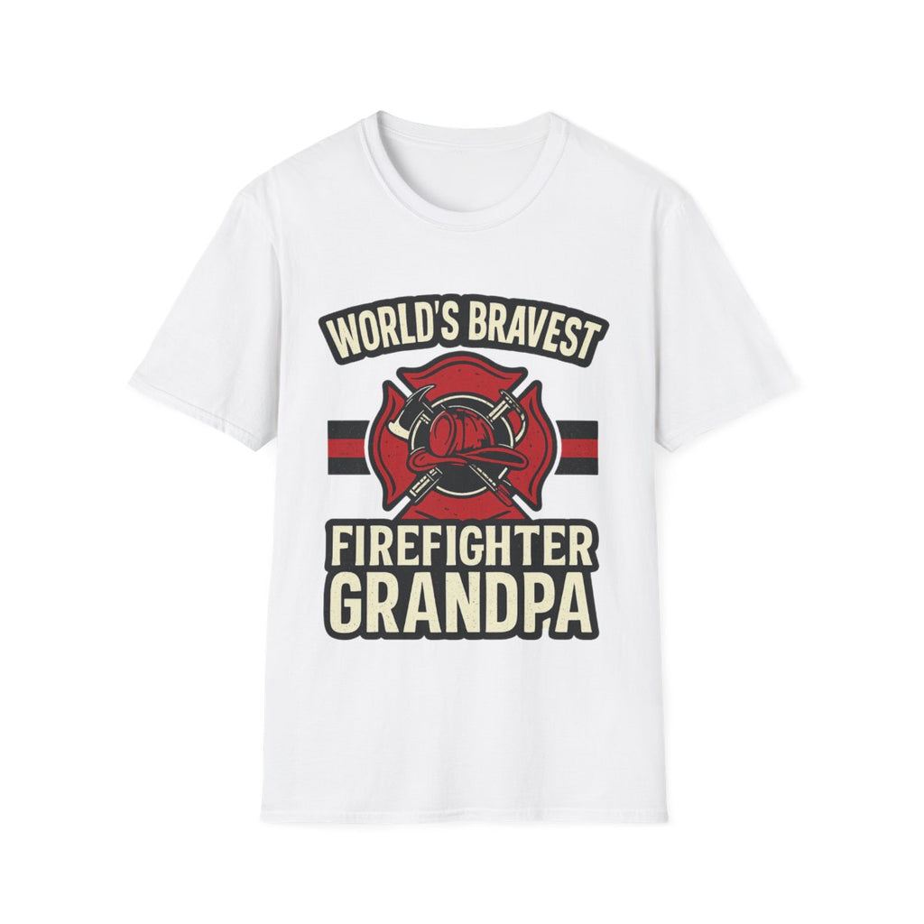 World's Bravest Firefighter Grandpa Shirt, Retired Firefighter Gift for Grandfather, Fire Department Hero Grandpa T-Shirt