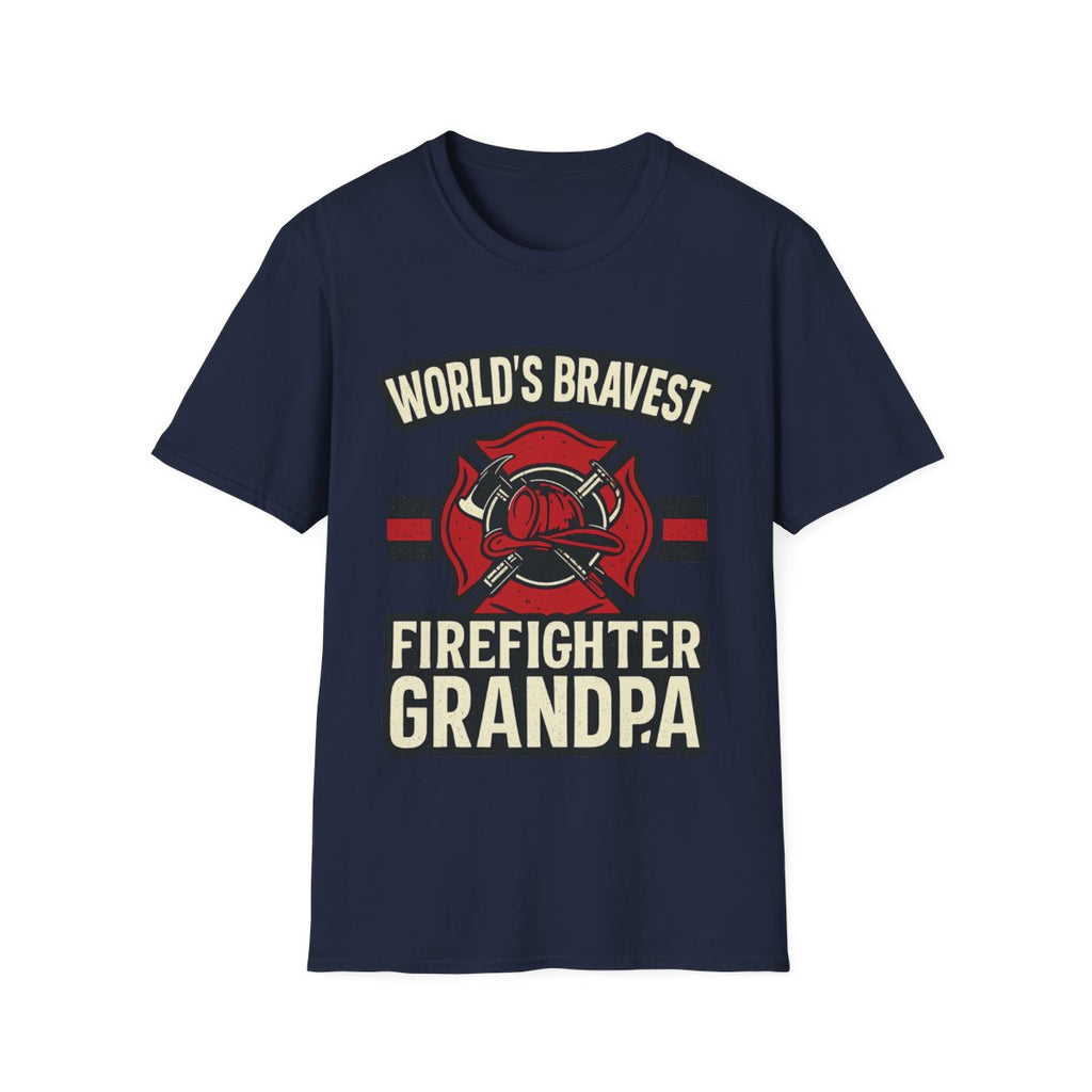 World's Bravest Firefighter Grandpa Shirt, Retired Firefighter Gift for Grandfather, Fire Department Hero Grandpa T-Shirt