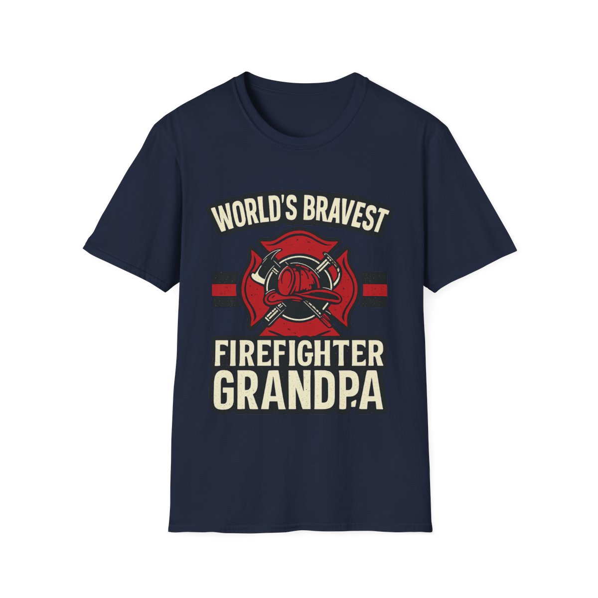 World's Bravest Firefighter Grandpa Shirt, Retired Firefighter Gift for Grandfather, Fire Department Hero Grandpa T-Shirt