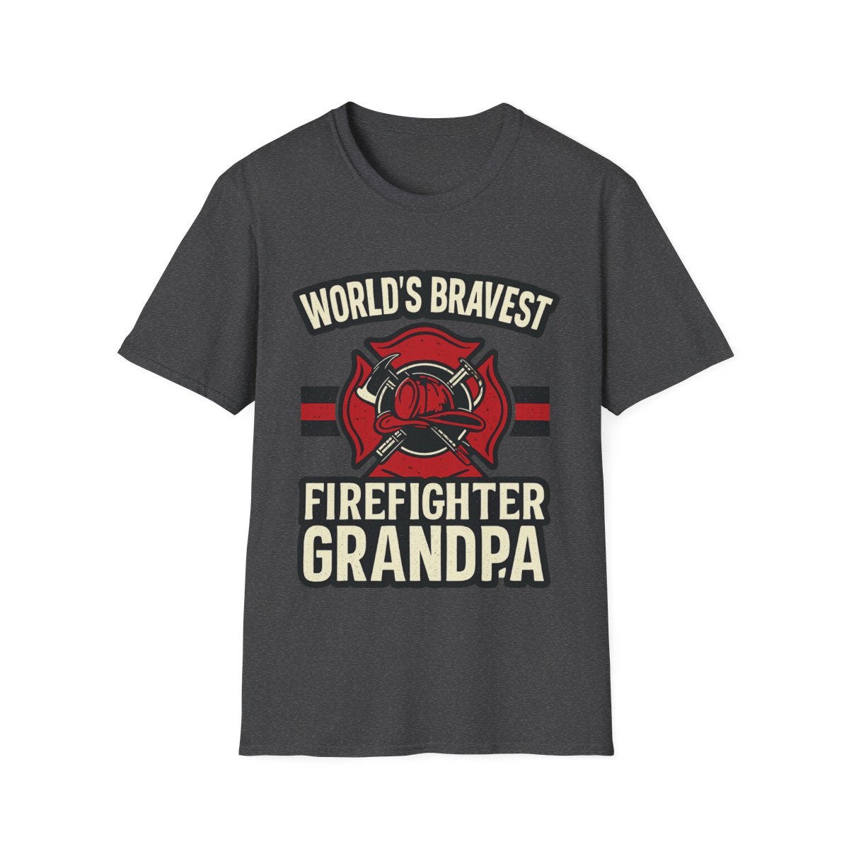 World's Bravest Firefighter Grandpa Shirt, Retired Firefighter Gift for Grandfather, Fire Department Hero Grandpa T-Shirt