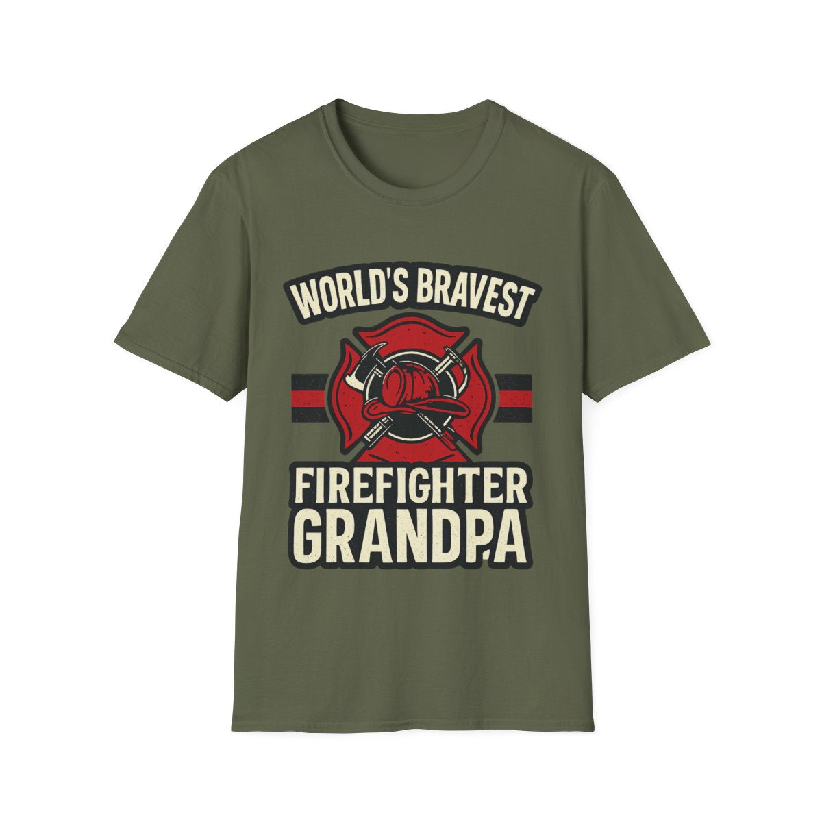 World's Bravest Firefighter Grandpa Shirt, Retired Firefighter Gift for Grandfather, Fire Department Hero Grandpa T-Shirt