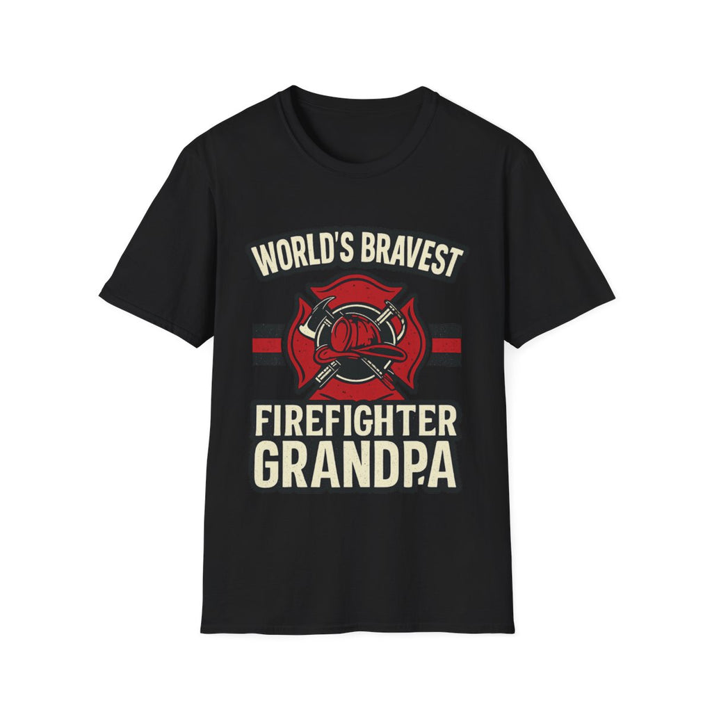 World's Bravest Firefighter Grandpa Shirt, Retired Firefighter Gift for Grandfather, Fire Department Hero Grandpa T-Shirt