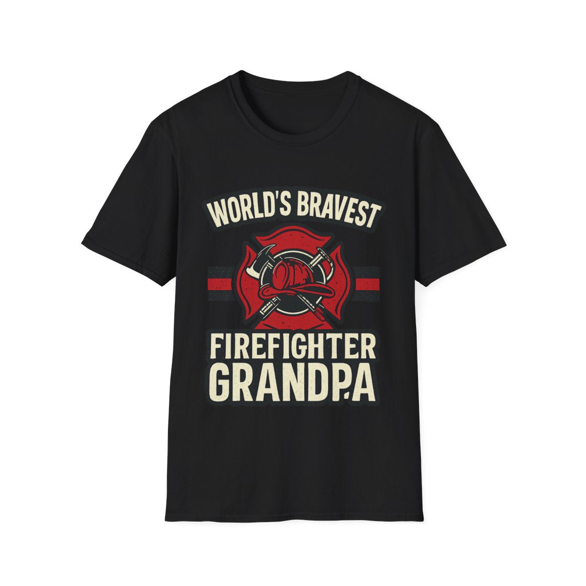 World's Bravest Firefighter Grandpa Shirt, Retired Firefighter Gift for Grandfather, Fire Department Hero Grandpa T-Shirt