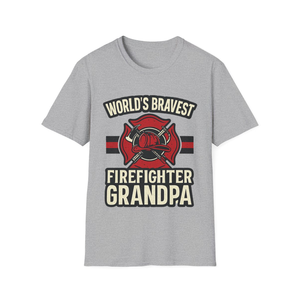 World's Bravest Firefighter Grandpa Shirt, Retired Firefighter Gift for Grandfather, Fire Department Hero Grandpa T-Shirt