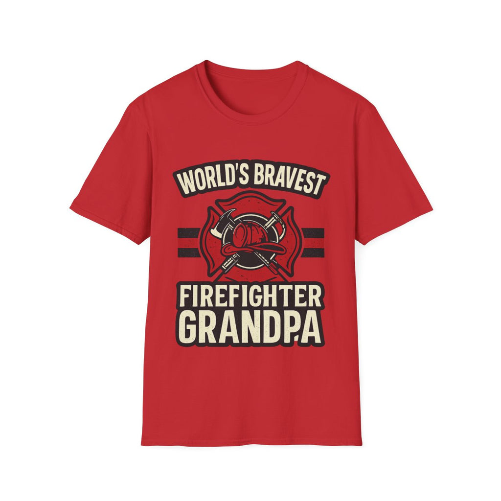 World's Bravest Firefighter Grandpa Shirt, Retired Firefighter Gift for Grandfather, Fire Department Hero Grandpa T-Shirt