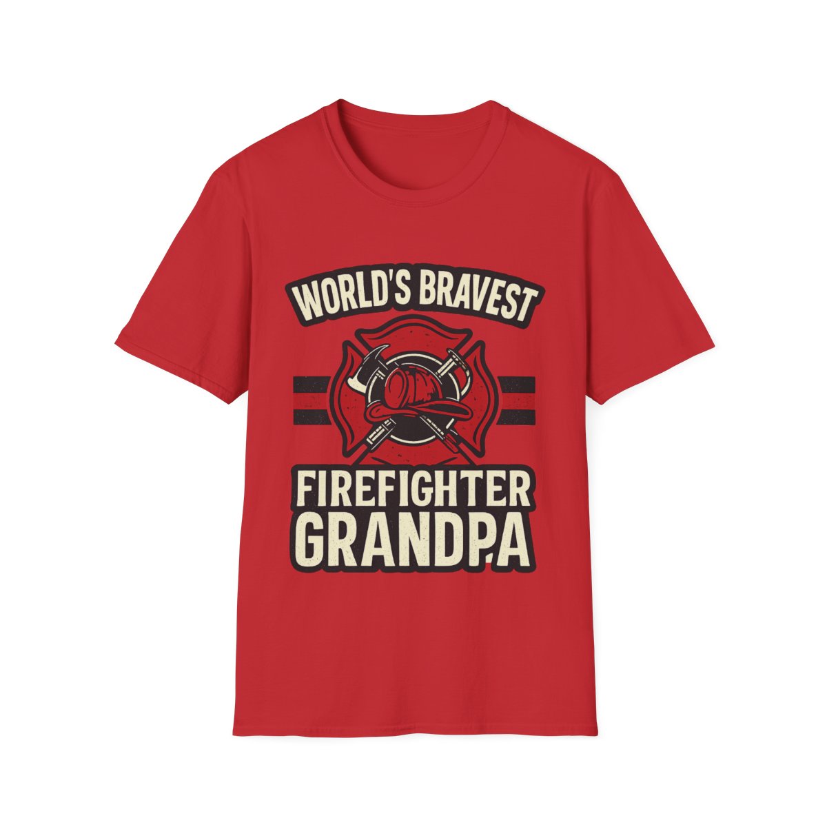 World's Bravest Firefighter Grandpa Shirt, Retired Firefighter Gift for Grandfather, Fire Department Hero Grandpa T-Shirt