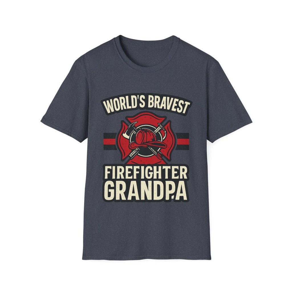 World's Bravest Firefighter Grandpa Shirt, Retired Firefighter Gift for Grandfather, Fire Department Hero Grandpa T-Shirt